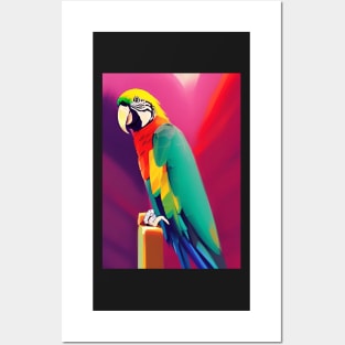 WONDERFUL COLORFUL PARROT PURPLE  BACKGROUND Posters and Art